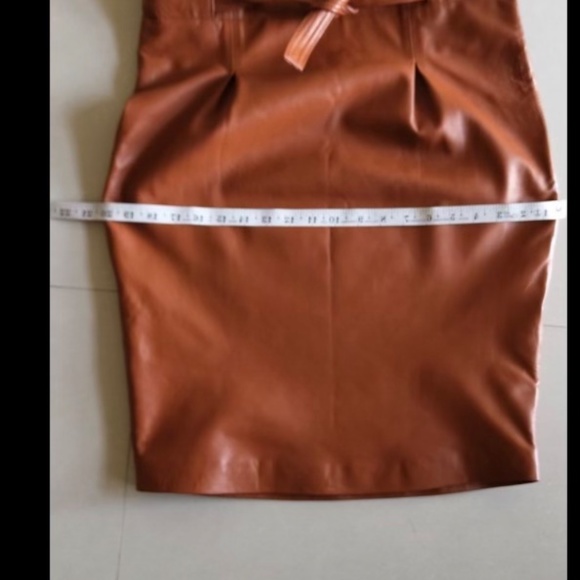 NWOT - Genuine Soft Leather Skirt Custom Tailor Made Size 10  - Caramel/Rust - Picture 4 of 4